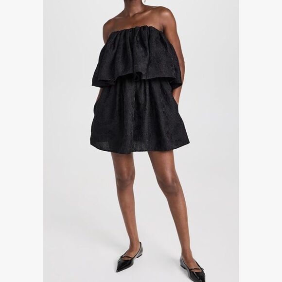 Ulla Johnson Oui Dress Noir - Strapless Mini Dress - Picture 4 of 11